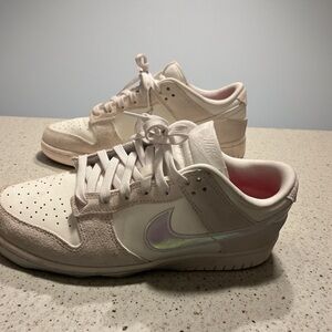 Nike Cream Sneakers with Iridescent Detail